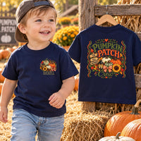Personalized Pumpkin Patch Kids Shirt, Custom Name Fall Toddler Tee, Pumpkin Patch Crew, Autumn Outfit, Holiday Gift for Kids, Front Back