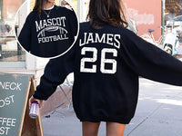 Personalized Football Player Hoodie, Custom Team Mascot Tee, Player Name Number, Game Day Fan Shirt, Gift for Football Mom, Front Back