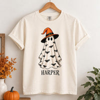 Personalized Halloween Ghost Name Shirt, Custom Spooky Ghost Tee, Retro Halloween Party Tee, Family Matching Costume Shirt, Holiday Gift