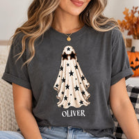 Personalized Halloween Ghost Name Shirt, Custom Spooky Ghost Tee, Retro Halloween Party Tee, Family Matching Costume Shirt, Holiday Gift