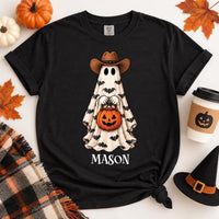 Personalized Halloween Ghost Name Shirt, Custom Spooky Ghost Tee, Retro Halloween Party Tee, Family Matching Costume Shirt, Holiday Gift