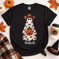 Personalized Halloween Ghost Name Shirt, Custom Spooky Ghost Tee, Retro Halloween Party Tee, Family Matching Costume Shirt, Holiday Gift