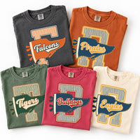 Personalized School Mascot Shirt, Custom Team Name Tee, Retro Varsity Megaphone T Shirt, School Spirit Game Day Outfit, Gift for Athlete