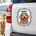 Personalized Sugar Skull Photo Magnet, Custom Pet Fridge Magnet, Day of the Dead Animal Cutout Magnet, Floral Keepsake, Pet Lover Gift