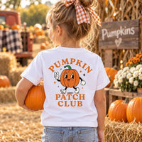 Personalized Kids Pumpkin Patch Shirt, Custom Name Halloween Tee, Retro Pumpkin, Toddler Fall Tee, Halloween Gift for Kids, Front Back