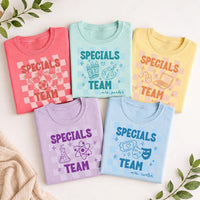 Personalized Specials Team Shirt, Custom Teacher Name Tee, Retro School Staff Top, Back to School Outfit, Teacher Appreciation Gift