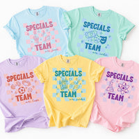Personalized Specials Team Shirt, Custom Teacher Name Tee, Retro School Staff Top, Back to School Outfit, Teacher Appreciation Gift
