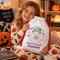 Personalized Teddy Bear Santa Sack, Christmas Toy Sack with Name, Large Holiday Gift Bag, Kids Christmas Toy Sack, Kids Christmas Gift