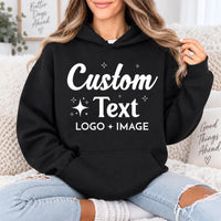 Personalized Hoodie with Text or Logo, Custom Team Sweatshirt, Photo Graphic Pullover, Company Workwear Top, Custom Team Gift for Staff