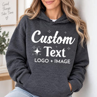 Personalized Hoodie with Text or Logo, Custom Team Sweatshirt, Photo Graphic Pullover, Company Workwear Top, Custom Team Gift for Staff