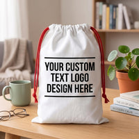 Personalized Santa Sack with Custom Logo, Christmas Toy Sack with Name, Drawstring Gift Bag, Modern Christmas Toy Sack, Christmas Gift