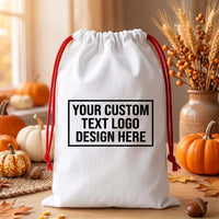 Personalized Santa Sack with Custom Logo, Christmas Toy Sack with Name, Drawstring Gift Bag, Modern Christmas Toy Sack, Christmas Gift