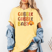 Personalized Thanksgiving Couples Shirt, Custom Gobble Gobble Baby Tee, Talk Turkey to Me Shirt, Matching Turkey Outfit, Couples Gift