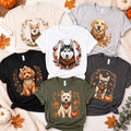 Custom Fall Dog Breed Shirt, Cute Autumn Puppy T-Shirt, Cozy Pet Lover Graphic Tee, Rustic Pumpkin Season Outfit, Gift for Pet Mom