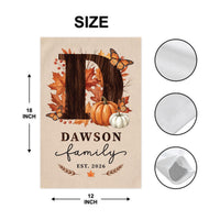 Personalized Fall Family Garden Flag, 12x18 Double Sided Yard Flag, Custom Family Decor, Autumn Front Porch Welcome, Housewarming Gift