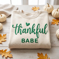 Custom Thankful Puff Print Shirt, Personalized Thanksgiving Sweatshirt, 3D Raised Fall Tee, Custom Puff Sweatshirt, Personalized Wear