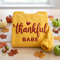 Custom Thankful Puff Print Shirt, Personalized Thanksgiving Sweatshirt, 3D Raised Fall Tee, Custom Puff Sweatshirt, Personalized Wear
