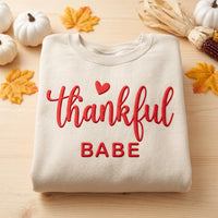 Custom Thankful Puff Print Shirt, Personalized Thanksgiving Sweatshirt, 3D Raised Fall Tee, Custom Puff Sweatshirt, Personalized Wear