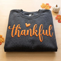 Custom Thankful Puff Print Shirt, Personalized Thanksgiving Sweatshirt, 3D Raised Fall Tee, Custom Puff Sweatshirt, Personalized Wear