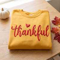 Custom Thankful Puff Print Shirt, Personalized Thanksgiving Sweatshirt, 3D Raised Fall Tee, Custom Puff Sweatshirt, Personalized Wear