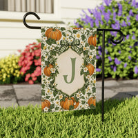 Personalized Pumpkin Monogram Garden Flag, 12x18 Double Sided Yard Flag, Fall Garden Decor, Autumn Porch Welcome Decor, Fall Decor Gift