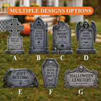 Personalized Halloween Tombstone Yard Signs, Custom Graveyard Decorations with Stakes, Funny Haunted House Outdoor Spooky Lawn Décor