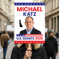 Michael Katz For Delaware Senate 2026 Election Sign, Anti-Trump, Political Campaign Sign, Senate Election 2026 Race Poster Sign