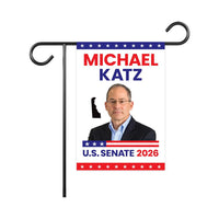 Michael Katz For Delaware Senate 2026 Garden Flag, Double Sided, 2026 Senate Flag, Elections Flag, Anti-Trump Sign, Race Red White Blue Flag