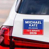 Michael Katz For Delaware Senate 2026 Car Magnet - Vote Michael Katz Vehicle Magnet, Delaware Senate Elections 2026 Magnet - 6" x 4.5"
