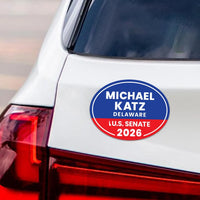 Michael Katz For Delaware Senate 2026 Car Magnet - Vote Michael Katz Vehicle Magnet, Delaware Senate Elections 2026 Magnet - 6" x 4.5"