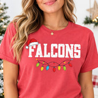 Personalized Mascot Christmas Shirt, Custom Team Name Tee, Sports Christmas Lights T-Shirt, School Spirit Apparel, Holiday Party Gift