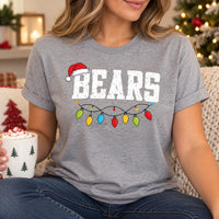Personalized Mascot Christmas Shirt, Custom Team Name Tee, Sports Christmas Lights T-Shirt, School Spirit Apparel, Holiday Party Gift