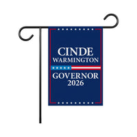 Cinde Warmington For New Hampshire Governor 2026 Garden Flag, Double Sided, 2026 Governor Flag, Elections Flag, Race Red White & Blue Flag