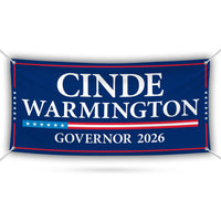 Cinde Warmington For New Hampshire U.S. Governor Banner Sign, 13 oz Waterproof US Governor Election 2026 Vinyl Banner With Metal Grommets