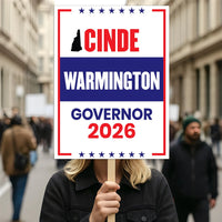 Cinde Warmington For New Hampshire Governor 2026 Election Sign, Political Campaign Sign, Republican, Governor Election 2026 Race Poster Sign