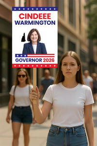 Cinde Warmington For New Hampshire Governor 2026 Election Sign, Political Campaign Sign, Republican, Governor Election 2026 Race Poster Sign