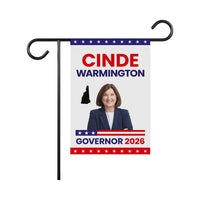 Cinde Warmington For New Hampshire Governor 2026 Garden Flag, Double Sided, 2026 Governor Flag, Elections Flag, Race Red White & Blue Flag