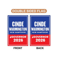 Cinde Warmington For New Hampshire Governor 2026 Garden Flag, Double Sided, 2026 Governor Flag, Elections Flag, Race Red White & Blue Flag