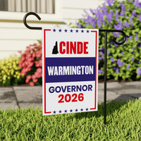 Cinde Warmington For New Hampshire Governor 2026 Garden Flag, Double Sided, 2026 Governor Flag, Elections Flag, Race Red White & Blue Flag