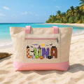 Personalized Halloween Tote Bag with Zipper, Custom Name Canvas Bag, Colorful Spooky Letter Design, Seasonal Zipper Tote, Halloween Gift