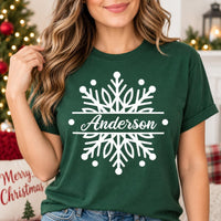 Personalized Family Christmas Shirt, Custom Snowflake Name Tee, Matching Holiday Sweatshirt, Holiday Family Outfit, Family Christmas Gift