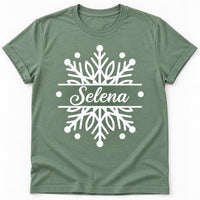 Personalized Family Christmas Shirt, Custom Snowflake Name Tee, Matching Holiday Sweatshirt, Holiday Family Outfit, Family Christmas Gift
