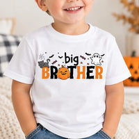 Custom Halloween Sibling Shirts, Personalized Big Brother Little Sister Tee, Matching Kids Halloween Outfit, Baby Bodysuit, Sibling Gift