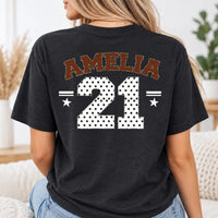 Personalized Mascot Football Spirit Shirt, Custom Team Name Tee, Player Name Number, School Game Day Outfit, Custom Team Gift, Front Back