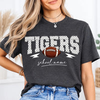 Personalized Mascot Football Spirit Shirt, Custom Team Name Tee, Player Name Number, School Game Day Outfit, Custom Team Gift, Front Back
