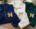 Personalized Teacher Embroidered Quarter Zip Sweatshirt, Custom Name Pullover, Pencil Bow School Top, Classroom Outfit, Gift for Teacher