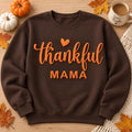Custom Thankful Mama Puff Print Shirt, Fall Mom Sweatshirt, Raised 3D Thanksgiving Apparel, Custom Puff Sweatshirt, Personalized Wear