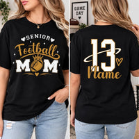 Personalized Senior Football Mom Shirt, Custom Player Number Name Tee, Team Tee, Senior Night Outfit, Sports Mom Gift, Front Back