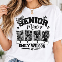 Personalized Senior Mom Photo Shirt, Custom Class of 2026 Tee, Senior Photo Collage Top, Graduation Day Keepsake Gift, Gift for Mom