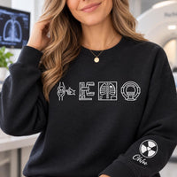 Personalized Radiology Tech Sweatshirt, Custom Name Hoodie, X-Ray Imaging Pullover, Medical Imaging Apparel, Radiographer Gift, Front Sleeve